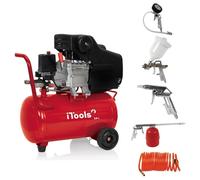 Compresseur d'air à huile 24L 8 bar 115 PSI Silencieux 2CV 1.5KW + 5 accessoires