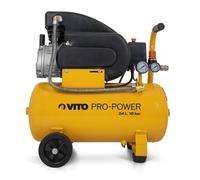VITO - Compresseur d'air 24L Silencieux 10 bar 145 PSI 2.5 CV Débit 206 L/min