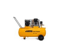 VITO - Compresseur à Air 100L 10 Bar - Moteur à Courroie 2,5 CV 1850W - Débit 233L/min - Lubrifié à Huile - Professionnel et Silencieux - Sur Roues pour Atelier et Chantier
