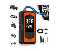 Compresseur D'Air Électrique Portable avec Affichage Numérique, Gonfleur de Pneus et Lumière LED pour Voiture, Moto, Vélo, Ballon
