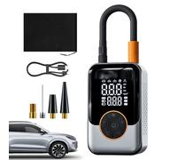 Compresseur d'air - Gonfleur sans fil pour voiture avec manomètre intégré | Véhicule haute pression Power Bank rechargeable pour voyage et utilisation professionnelle