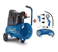 Compresseur d'air horizontal Scheppach HC30o - 24L - 110 W - 8 bars (Livré avec un jeu de 13 accessoires) G