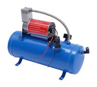 Compresseur d'air mobile 12 V 150 PSI 10 bar avec réservoir de 6 l - Compresseur de voiture silencieux et sans huile - Compresseur portable pour pneus, balles et atelier