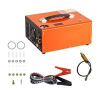 Compresseur d'air PCP 30Mpa/4500PSI - 0,5L DC12V & AC120V Compresseur submersible - Pompe à air à balle - Incl. tuyau haute pression 8 mm avec raccord rapide - Pinces de batterie & coton filtrant - Ai