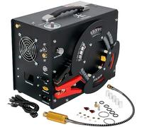 Compresseur d'air PCP 4500 psi, arrêt automatique, sans huile et sans eau, design portable vertical unique + bobine de fil, convertisseur d'alimentation CC 12 V/AC 220 V, compresseur d'air de
