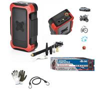 Compresseur d'air portable 4800mAh pour pneus de voiture moto vélo balle etc. Compatible avec LML STAR DELUXE 150 gonflage et dégonflage 4 en 1 Rechargeable Sans Fil Torche-Power Bank