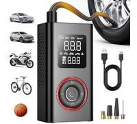 Compresseur d'air portable avec chargement de type C, rechargeable, léger, lumière LED