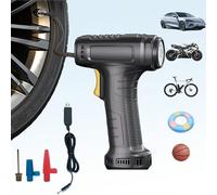 Compresseur d'air portable, gonfleur de pneu, pompe à air de voiture 150 PSI. Équipé d'un éclairage de travail à LED et livré avec un étui de rangement EVA. La version filaire n'inclut pas de batterie