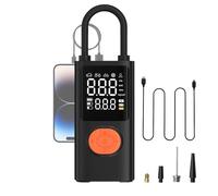 Compresseur d'air Portable, Pompe à Air pour Voiture, Gonfleur avec Manomètre Numérique et Lumière Rechargeable pour Véhicules Sports Camping Réparation Vélo Moto Ballon Voyage Conditions