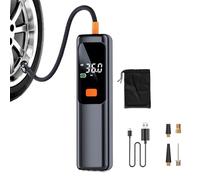 Compresseur d'air portable - Pompe à manomètre compacte pour un gonflage rapide, performance multi-usage avec fonction de contrôle électrique, gonfleur de pneu pour garage ou voyage, noir, 20,3 x 15,2