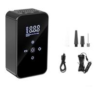 Compresseur d'air portable pour voiture, moto, vélo, gonfleur de pneu numérique sans fil avec batterie rechargeable USB, 25 l/min, gonflage rapide, lumière intégrée