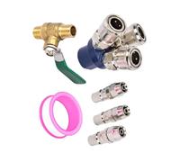 Compresseur d'air professionnel à 3 ports - Raccord rapide - Raccord en métal - Systèmes pneumatiques - Connecteur rond à 3 voies - Type C - Triple raccord d'air