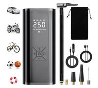 Compresseur d'air rechargeable 150 psi et 12 V | Gonfleur de pneu portable avec affichage numérique double valeur, gonfleur de pneu sans fil pour voiture, vélo, moto, ballon