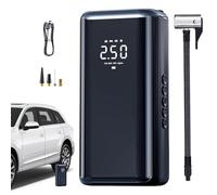 Compresseur d'air sans fil - Gonfleur de pneu portable avec 150 PSI, écran numérique | Pompe à air haute pression pour voiture, vélo, ballon, pompe à air rechargeable 5400 mAh, gonfleur de pneu électr