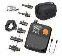 Compresseur d'air sans fil - Pompe électrique haute puissance, gonfleur à palettes de 25 psi | Pompe portable compacte avec fonction d'inflation rapide, rechargeable pour coussins matelas en ca