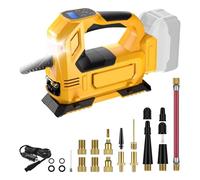 Compresseur d'air sans fil pour gonfleur de pneu double puissance sans fil pompe à pneu max. 150 PSI avec lumière LED compatible avec les batteries lithium-ion DEWALT 18 V/20 V