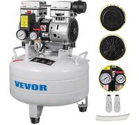VEVOR Compresseur d’Air sans Huile Compresseur Silencieux à Air Comprimé Compresseur Outil d’Atelier pour Réparations Domiciliaires, Gonflage de Pneus (30L 850W, Électrovanne)
