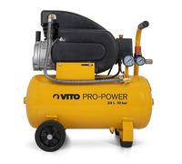 Compresseur d'air Silencieux 24 Litres 10 bar 2 5CV 145 PSI 2.5 CV VITO