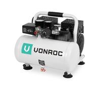 Compresseur d'air silencieux - 57,5dB | 6 L - 8 bar - 750W - Blanc