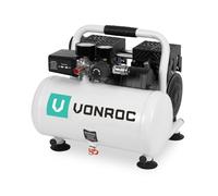 Compresseur d'air silencieux - 750W - 1HP- 128 l/min. - Sans huile - Réservoir 6L - 8 bar - 57,5dB(A) - Silencieux - Peu bruyant -