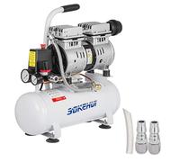 Compresseur d'air Silencieux sans Huile 58dB 9 L Compresseur Silencieux 550W Compresseur Horizontal 110 L/min Outil d’Atelier pour Réparations Domiciliaires, Gonflage de Pneus
