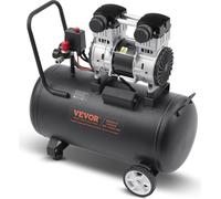 Compresseur d'air VEVOR, réservoir en acier de 15 gallons, 2 CV 5,3 CFM@90 PSI compresseur d'air sans huile et pression max. 125 PSI, 78 dB compresseur portable ultra silencieux, pour la réparation au