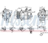 Nissens Compresseur de climatisation 890893 R134a PAG46 YF pour VW Crafter (SYI/SYJ) et MAN TGE
