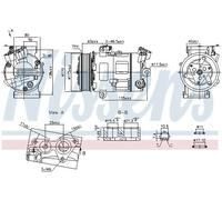 Nissens Compresseur de climatisation 890947 R 134a PAG 46 pour Renault, Nissan
