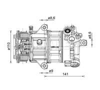Compresseur de climatisation 1234yf PAG 46 YF ACP 1491 000P MAHLE pour FORD PUMA