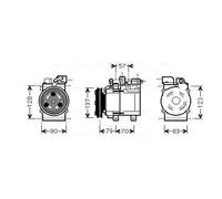 Compresseur de climatisation HYK139 AVA QUALITY COOLING pour HYUNDAI