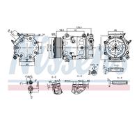 Compresseur de climatisation R 134a PAG 46 YF 890780 NISSENS pour PEUGEOT OPEL