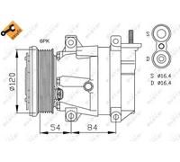 Compresseur de climatisation PAG 150 32484 NRF pour CHEVROLET DAEWOO