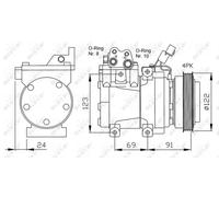NRF Compresseur de climatisation 32205 PAG 46 pour Hyundai, Kia (Sportage, Elantra)