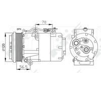 NRF Compresseur de climatisation 32250 PAG 46 pour FORD, VOLVO