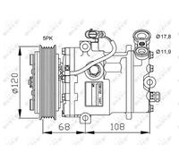 Compresseur de climatisation NRF KLIMA NRF 32775