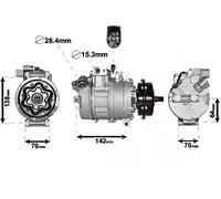 Compresseur de climatisation pour VW Transporter T5 de 2003 à 2010