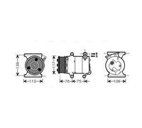 Compresseur de climatisation R 134a AUAK185 AVA QUALITY COOLING pour LAND ROVER