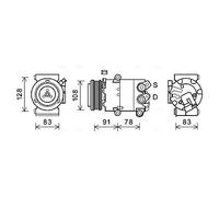 Compresseur de climatisation R 134a FDAK621 AVA QUALITY COOLING pour FORD