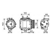 Compresseur de climatisation R 134a HDAK238 AVA QUALITY COOLING pour HONDA