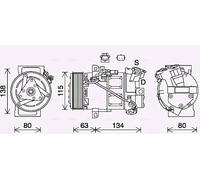 AVA Quality Cooling Compresseur de climatisation RTAK640 pour RENAULT R134a PAG100