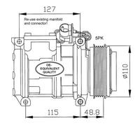Compresseur de climatisation R 134a PAG 46 32048 NRF pour BMW 3 3 Coupé 5 7
