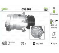 Compresseur de climatisation R 134a PAG 46 699102 VALEO pour OPEL VECTRA B