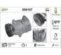 Compresseur de climatisation R 134a PAG 46 699197 VALEO pour RENAULT MEGANE I