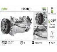 Compresseur de climatisation R 134a PAG 46 813383 VALEO pour RENAULT CAPTUR I