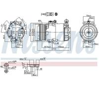 Nissens Compresseur de climatisation 89042 R 134a PAG 46 pour Opel, Chevrolet, Vauxhall