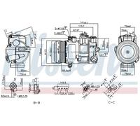 Compresseur de climatisation R 134a PAG 46 890696 NISSENS pour MERCEDES-BENZ SLK