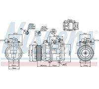 Compresseur de climatisation R 134a PAG 46 89301 NISSENS pour KIA SORENTO I
