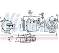 Compresseur de climatisation R 134a PAG 46 89308 NISSENS pour SAAB OPEL CADILLAC