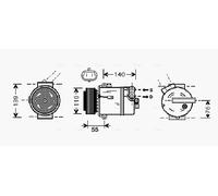 AVA COOLING SYSTEMS OLAK451 Compresseur de clim