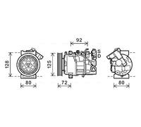 AVA Quality Cooling – Compresseur de climatisation RTAK489 – R 134a PAG 46